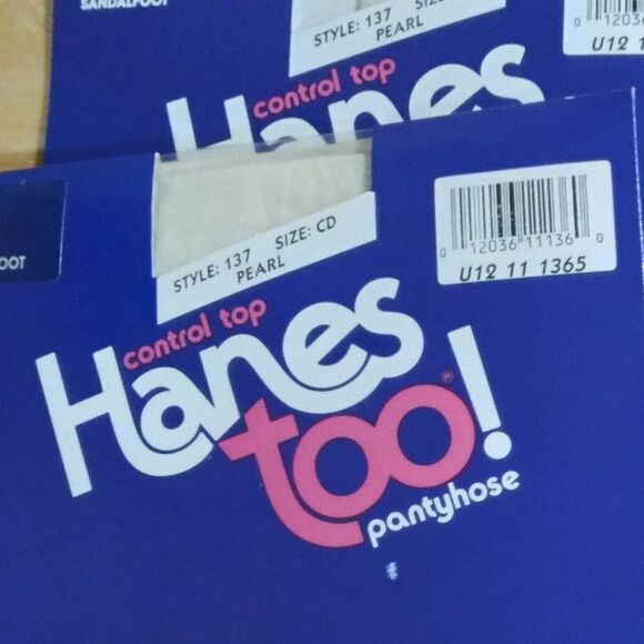 NEW DS Vintage Hanes Too! Control Top Pantyhose Style 137 Pearl (5)